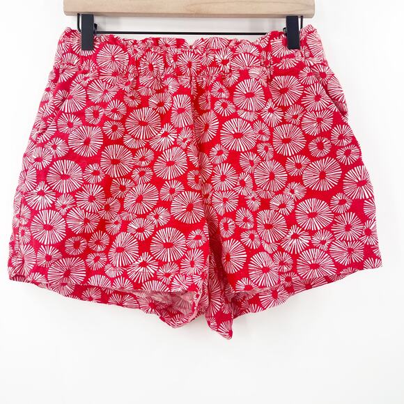 LOFT ANN TAYLOR Shorts Size Small Pull On Firework Linen Blend Floral Office - Picture 2 of 11